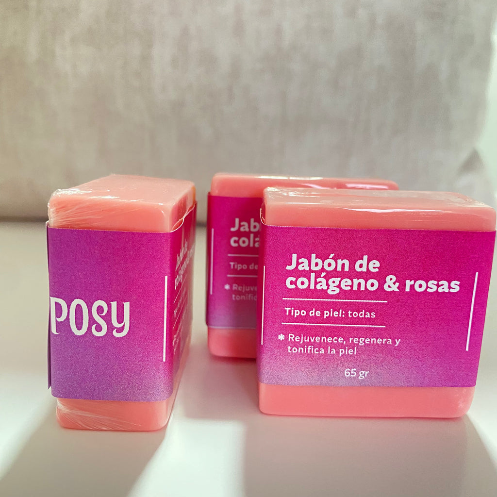 Jabón Facial de Colágeno y Rosas